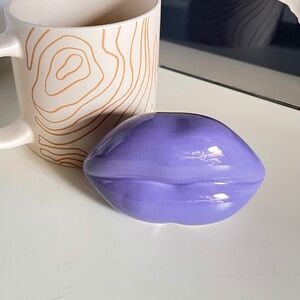 Purple Ceramic Lip Sculpture